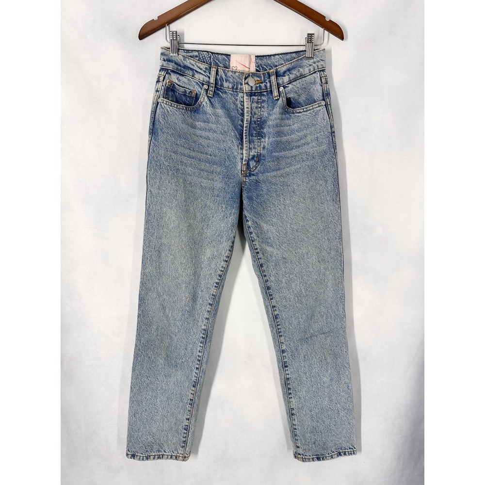 Revice Denim Light Stone Wash High Rise Straight Blue Jeans Women's Size 28